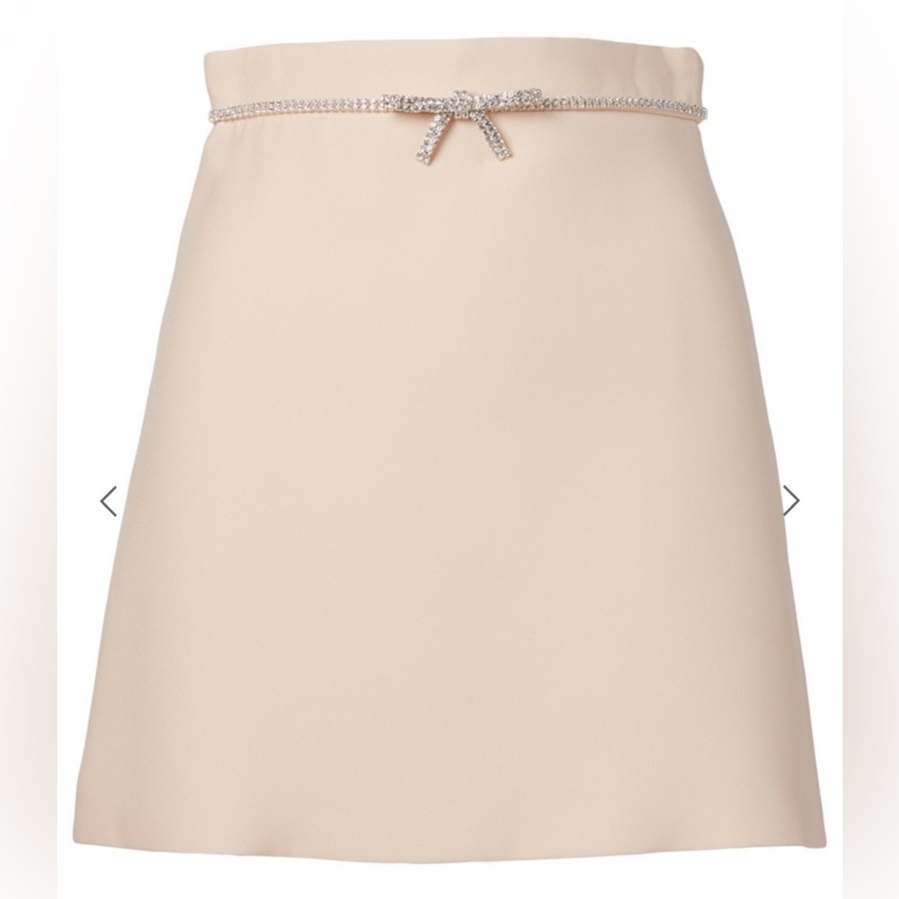 Miu Miu Crystal Bow Mini Skirt – IT 36 – Made in Italy